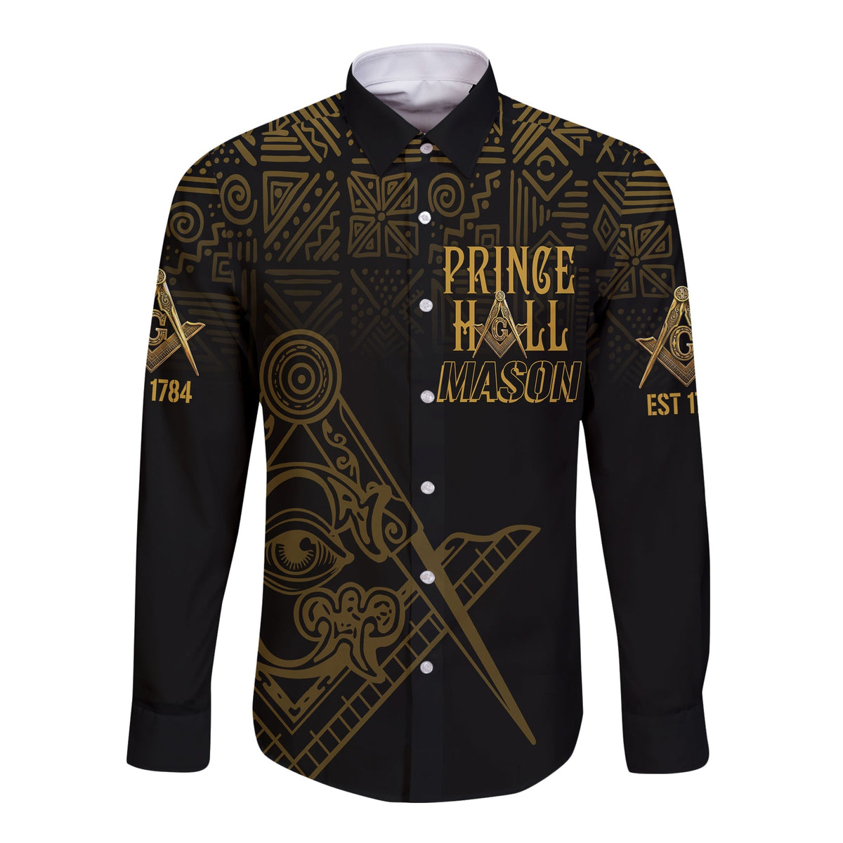 Personalised Prince Hall Mason Love Sleeves Button Shirt Caste King 2B1 ASK1 - Wonder Print Shop