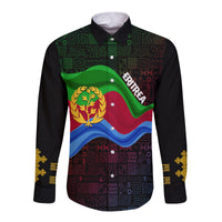 Eritrea Independence Day Long Sleeves Button Shirt Ethnic African Pattern - Black - Wonder Print Shop