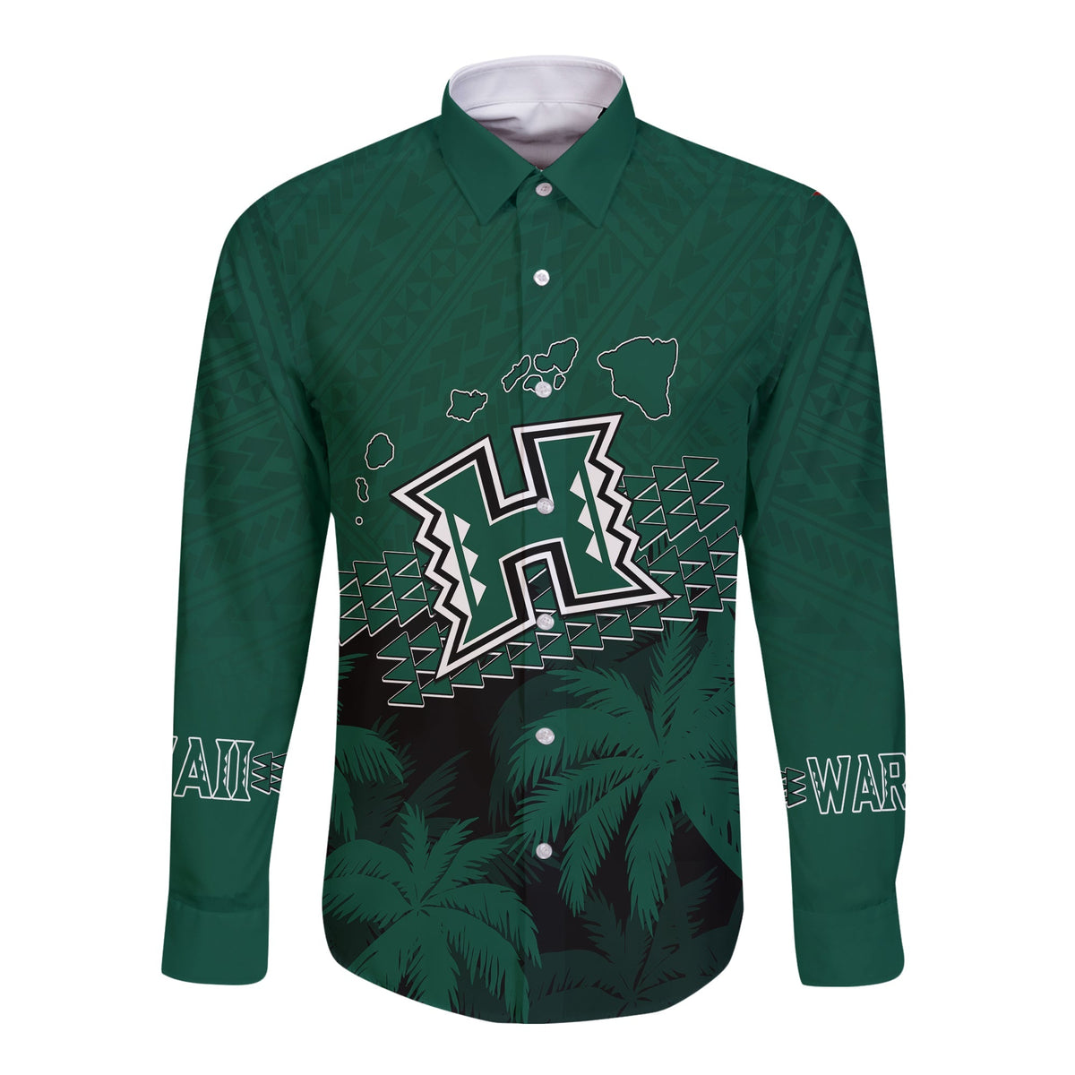 Personalised Hawaii Rainbow Warriors Long Sleeves Button Shirt Laau Pama - Wonder Print Shop