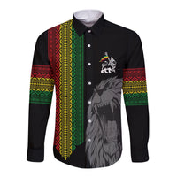 Ethiopia Patriot Day Long Sleeves Button Shirt Amharic Letters Roaring Lion - Wonder Print Shop