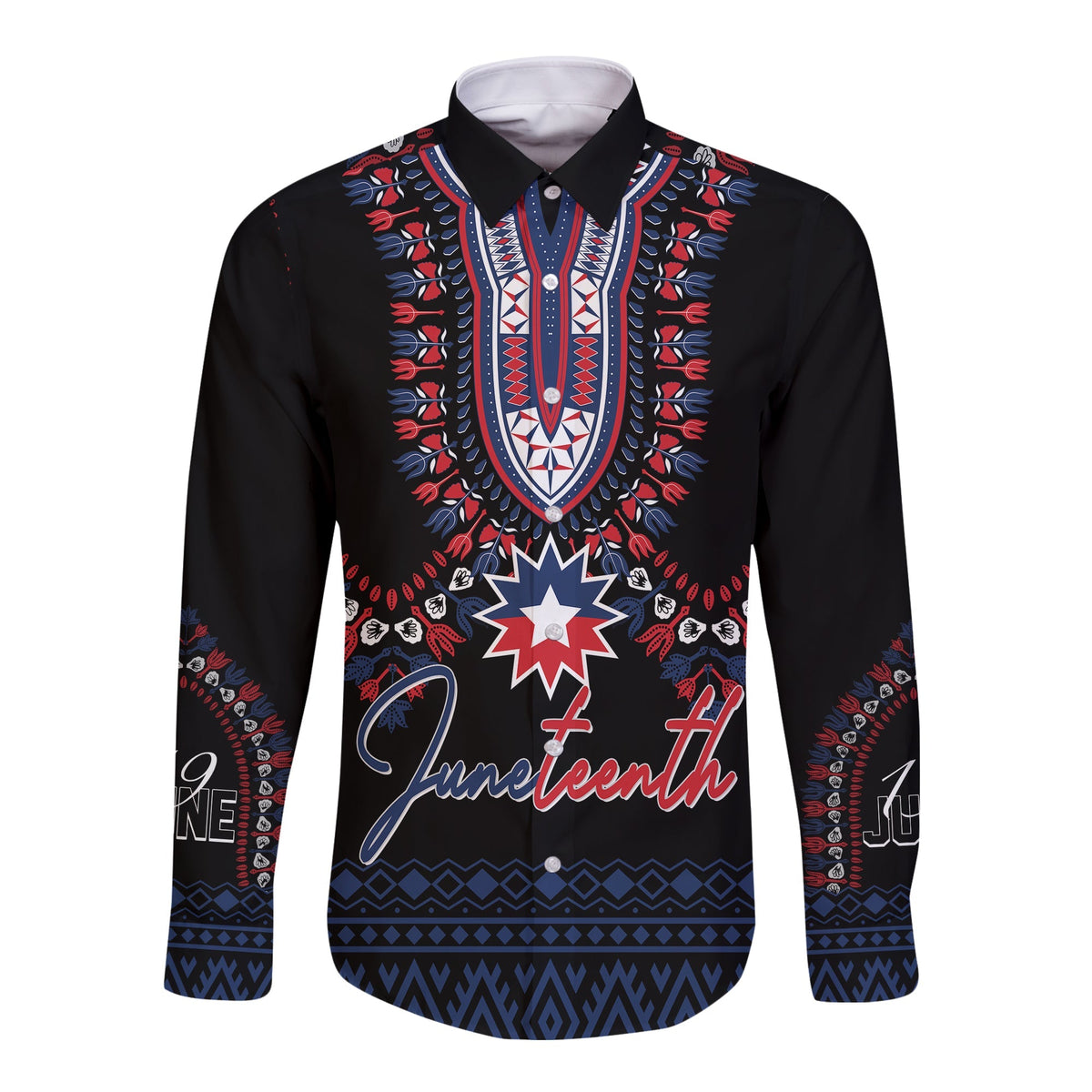 Juneteenth Dashiki Personalised Long Sleeves Button Shirt Freedom United - Wonder Print Shop