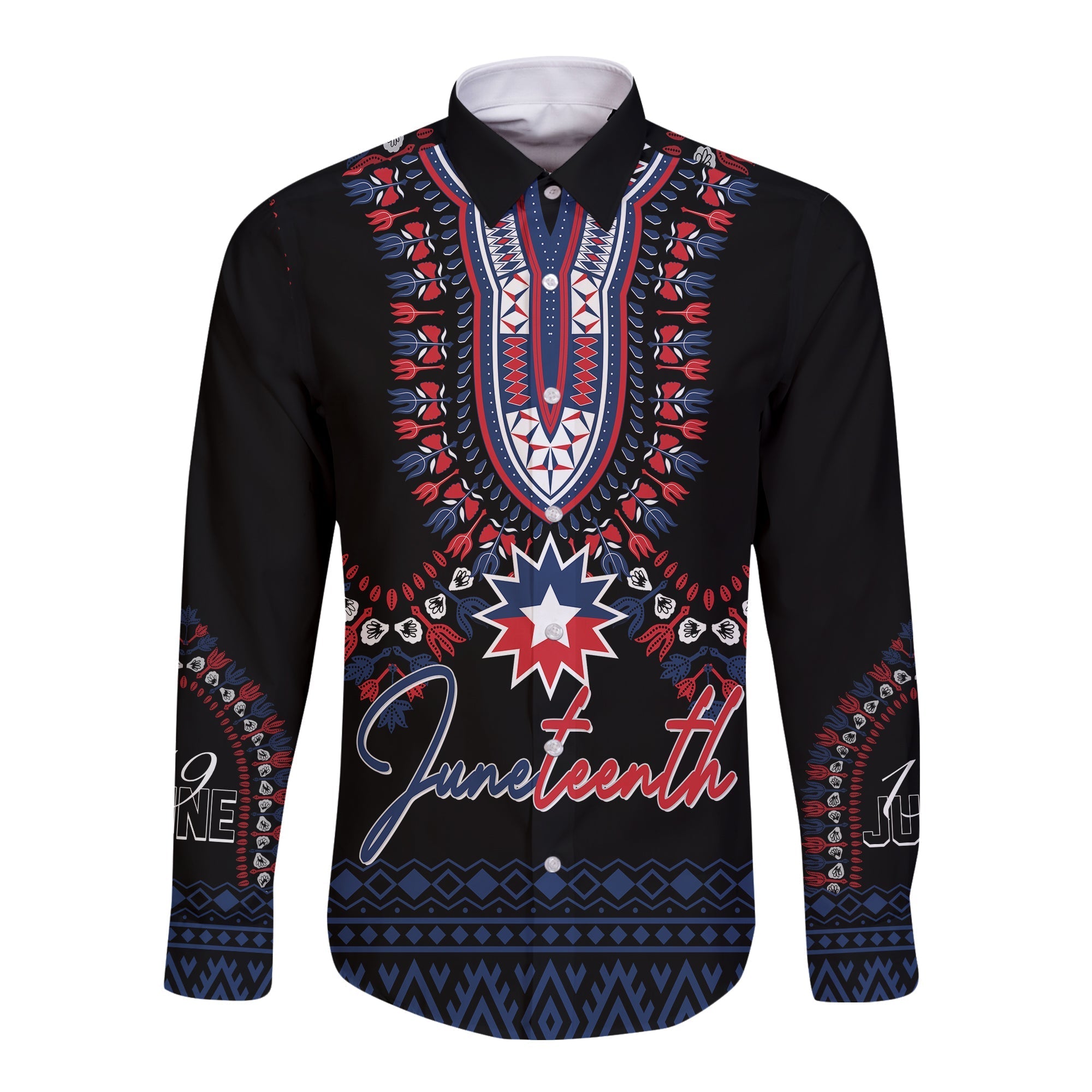 Juneteenth Dashiki Personalised Long Sleeves Button Shirt Freedom United - Wonder Print Shop