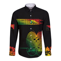 PNG Hibiscus Tribal Pattern Long Sleeves Button Shirt Motuan Reggae Color - Wonder Print Shop