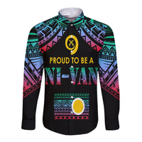 Vanuatu Proud To Be A Ni-Van - Polynesian Pattern Long Sleeves Button Shirt - Shefa Province - Wonder Print Shop