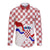Croatia Long Sleeves Button Shirt Checkerboard Grunge Style - Wonder Print Shop