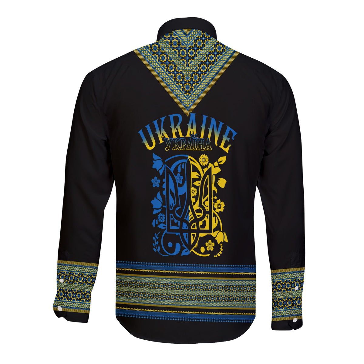Ukraine Folk Patterns Long Sleeves Button Shirt Unity Day - Wonder Print Shop