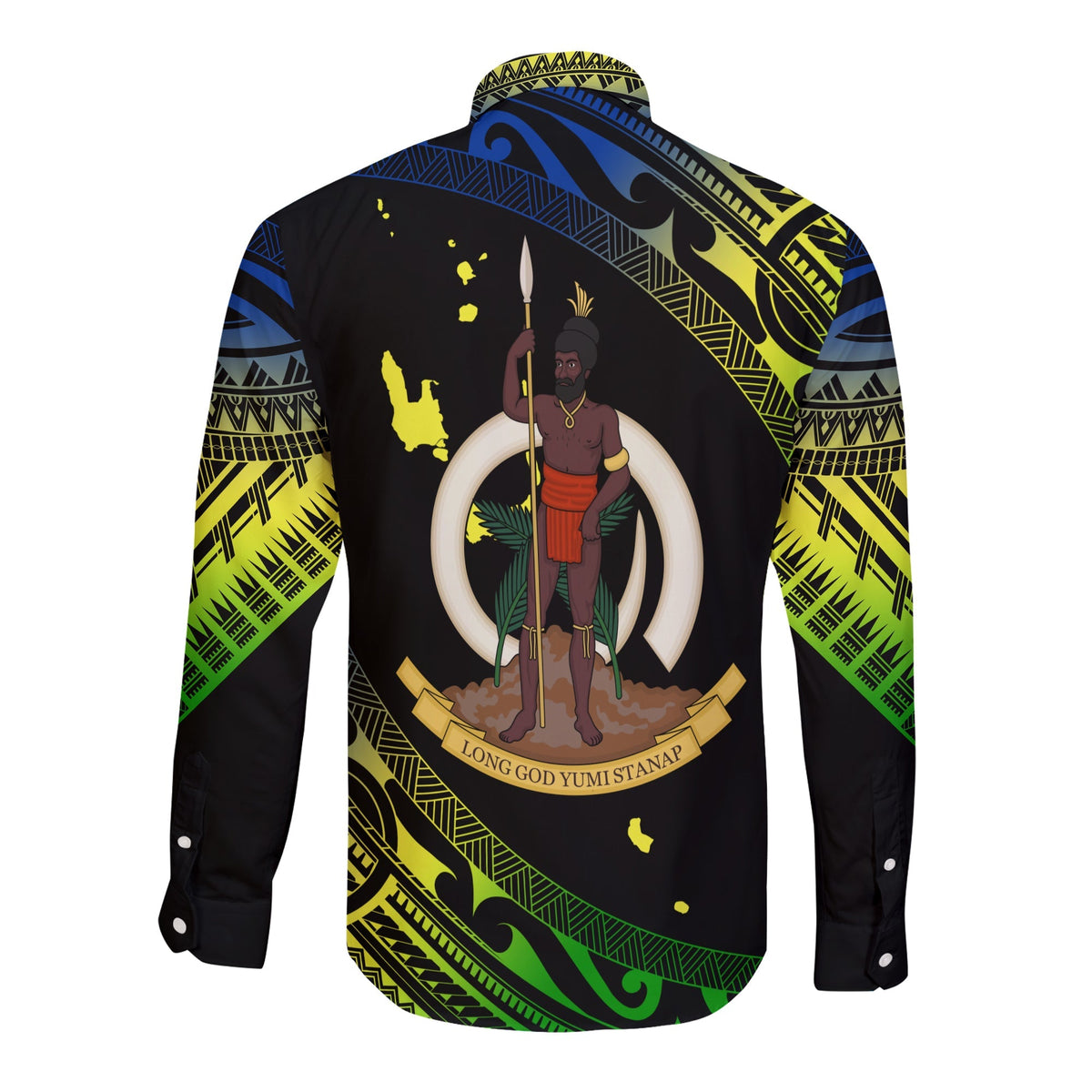 Vanuatu Proud To Be A Ni-Van - Polynesian Pattern Long Sleeves Button Shirt - Malampa Province - Wonder Print Shop