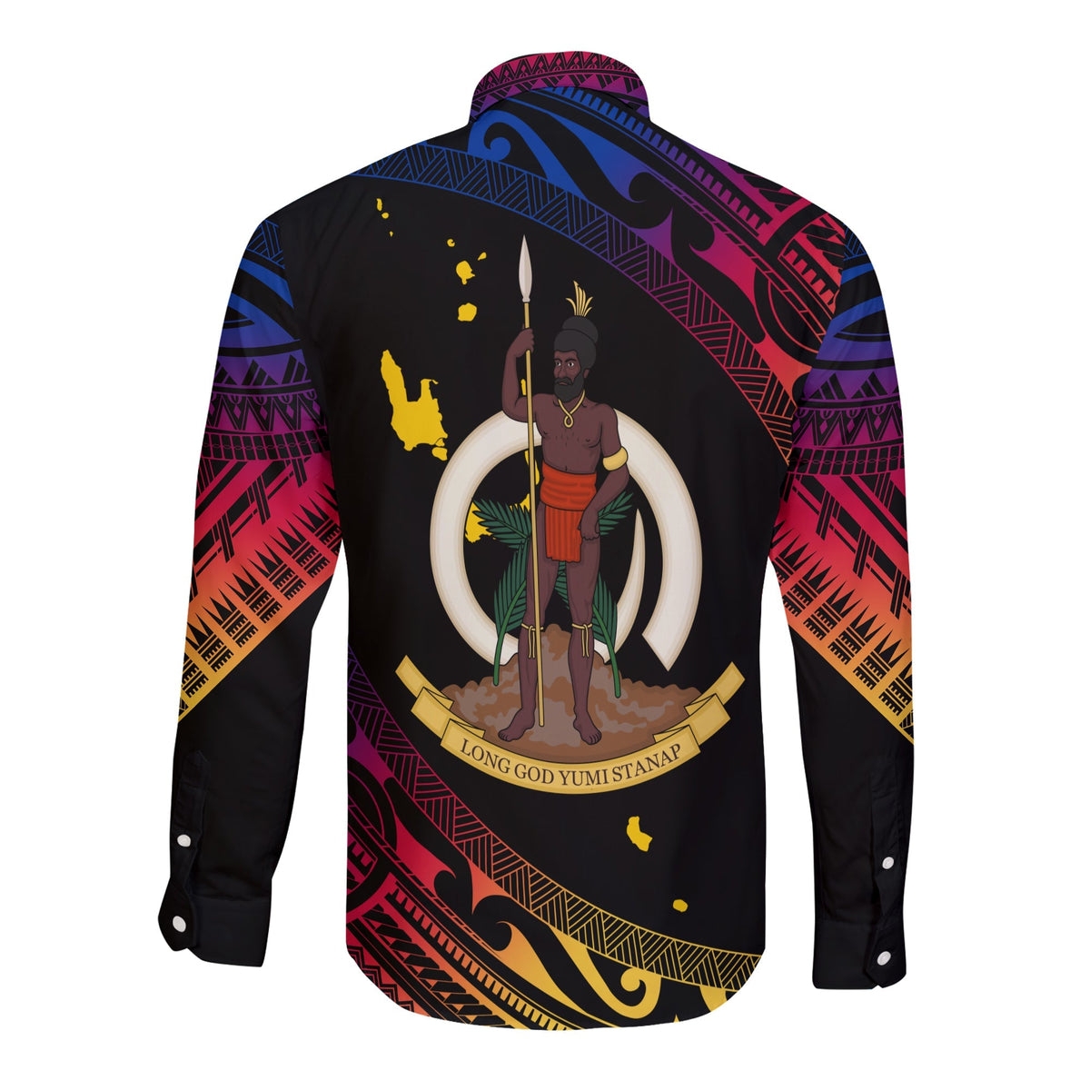 Vanuatu Proud To Be A Ni-Van - Polynesian Pattern Long Sleeves Button Shirt - Torba Province - Wonder Print Shop
