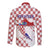 Croatia Long Sleeves Button Shirt Checkerboard Grunge Style - Wonder Print Shop