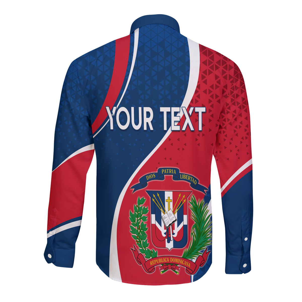 Dominican Republic Long Sleeves Button Shirt Independence Day - Curve Style - Wonder Print Shop