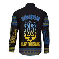 Ukraine Folk Patterns Folk Pattern Long Sleeves Button Shirt Slava Ukraini - Wonder Print Shop