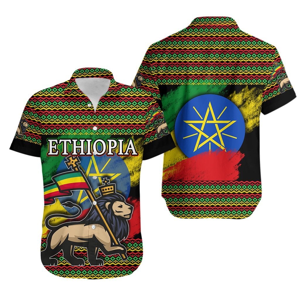 ethiopia-hawaiian-shirt-lion-of-judah-flag-grunge
