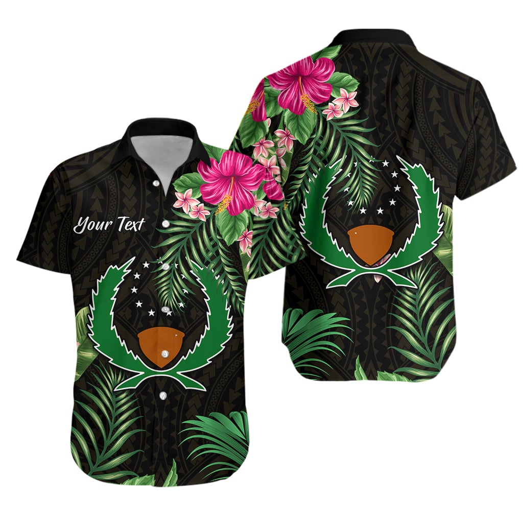 custom-personalised-pohnpei-micronesia-gold-hawaiian-shirt-tropical-flowers