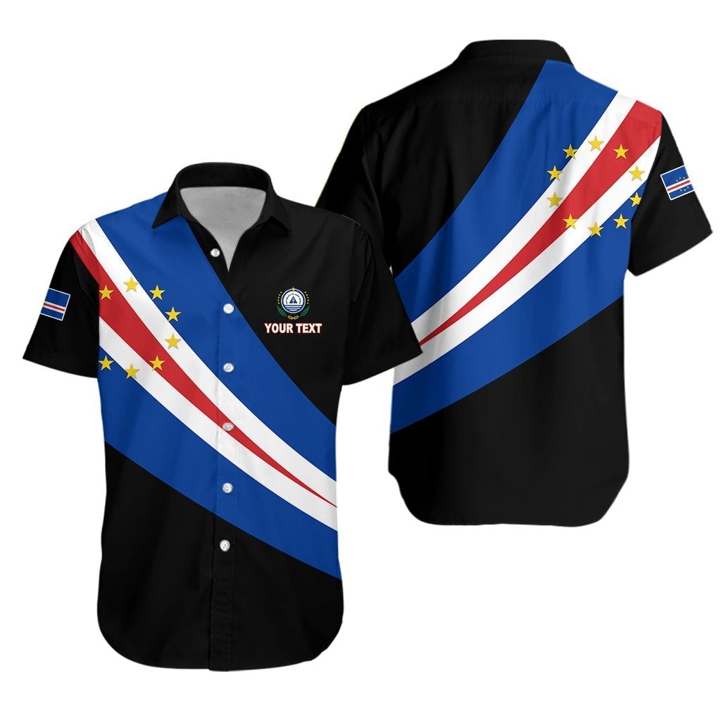 (Custom Personalised) Cape Verde Hawaiian Shirt Flag Version Black LT13 - Wonder Print Shop