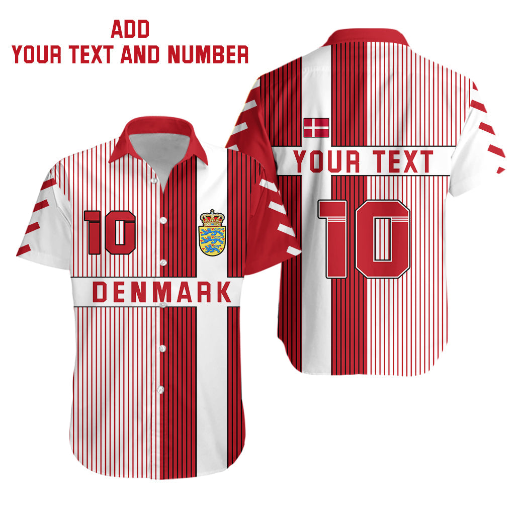 (Custom Personalised) Denmark Football Hawaiian Shirt Come on Denmark - Custom Text and Number LT13 - Wonder Print Shop