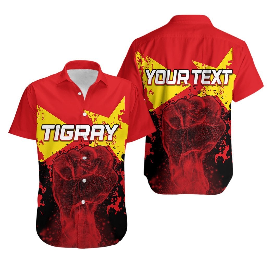 (Custom Personalised) Greek Life Tigray Hawaiian Shirt Tigray Flag Clenched Hand LT6 - Wonder Print Shop