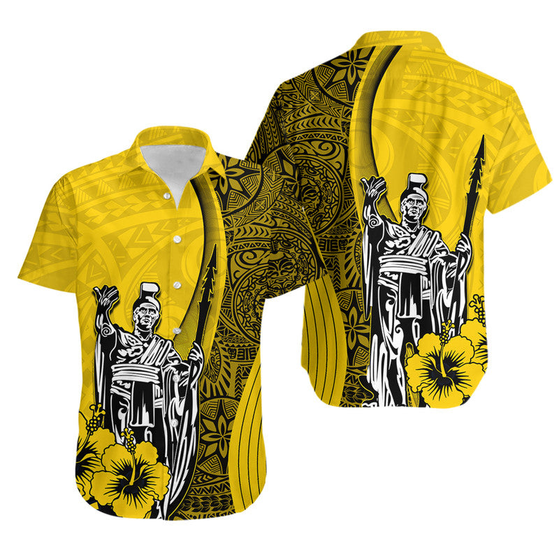 Hawaiian King Kamehameha Matching Hawaiian Shirt And Dress Vibe Yellow Style LT6 - Wonder Print Shop
