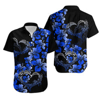 Polynesian Valentine Matching Hawaiian Shirt And Dress Hibiscus Flowers Blue Style LT6 - Wonder Print Shop