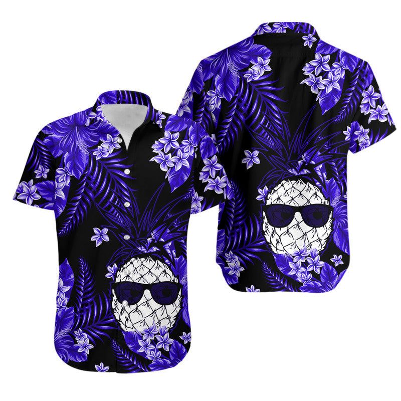 Hawaii Summer Colorful Pineapple Hawaiian Shirt Dark Blue LT6 - Wonder Print Shop