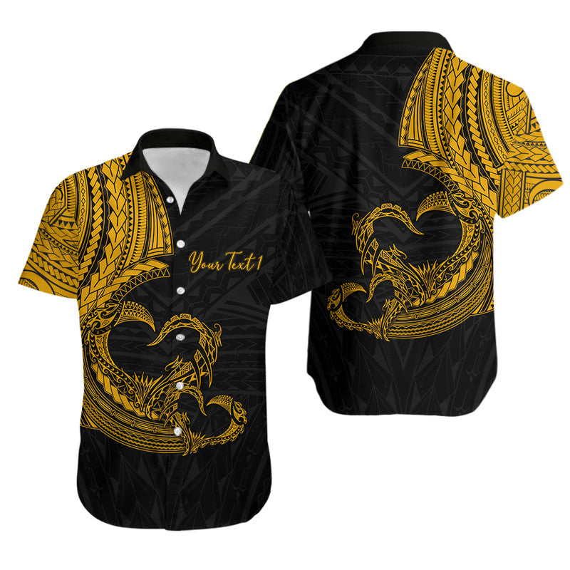 Personalised Polynesian Valentine Matching Hawaiian Shirt And Dress Heart Tattoo Gold Style LT6 - Wonder Print Shop