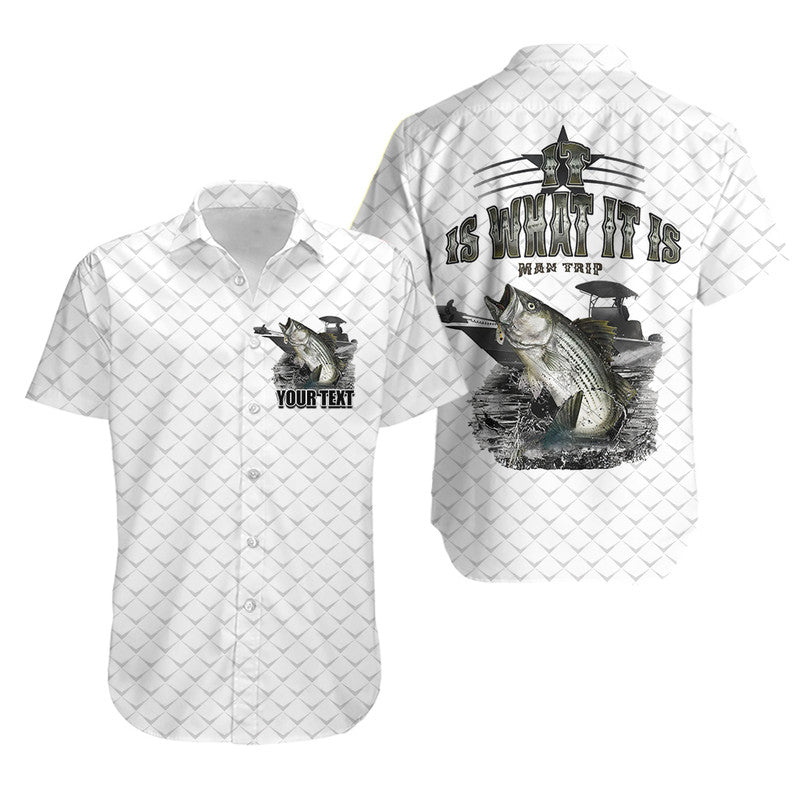 (Custom Personalised) Fishing Man Trip Hawaiian Shirt White Style LT6 - Wonder Print Shop