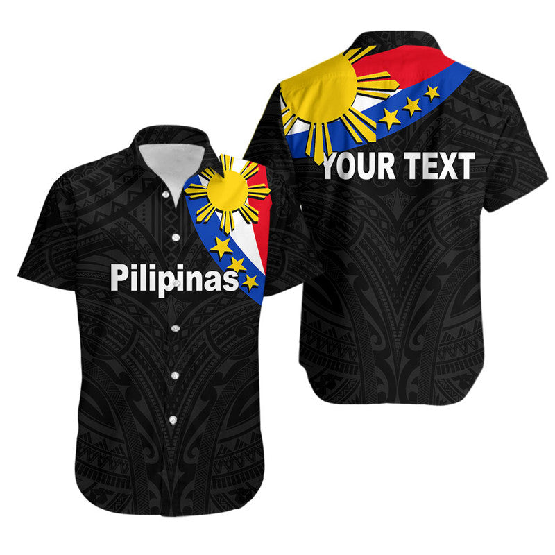 Custom Personalised Pilipinas Hawaiian Shirt Simple Style- Black LT6 - Wonder Print Shop