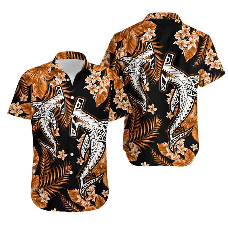 Hawaii Summer Colorful Shark Matching Hawaiian Shirt And Dress Orange LT6 - Wonder Print Shop