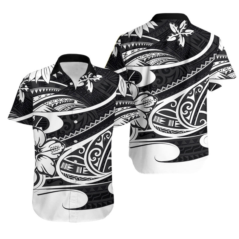 Polynesian Tribal Matching Hawaiian Shirt And Dress Black LT6 - Wonder Print Shop