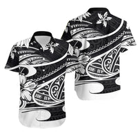 Polynesian Tribal Matching Hawaiian Shirt And Dress Black LT6 - Wonder Print Shop