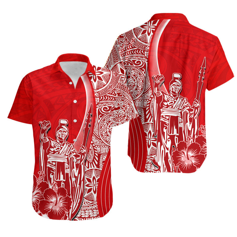 Hawaiian King Kamehameha Matching Hawaiian Shirt And Dress Vibe Red Style LT6 - Wonder Print Shop