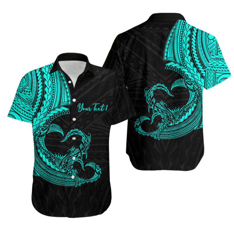 Personalised Polynesian Valentine Matching Hawaiian Shirt And Dress Heart Tattoo Green Style LT6 - Wonder Print Shop