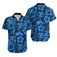 Aloha Hawaii Flowers Summer Matching Hawaiian Shirt And Dress Blue LT6 - Wonder Print Shop