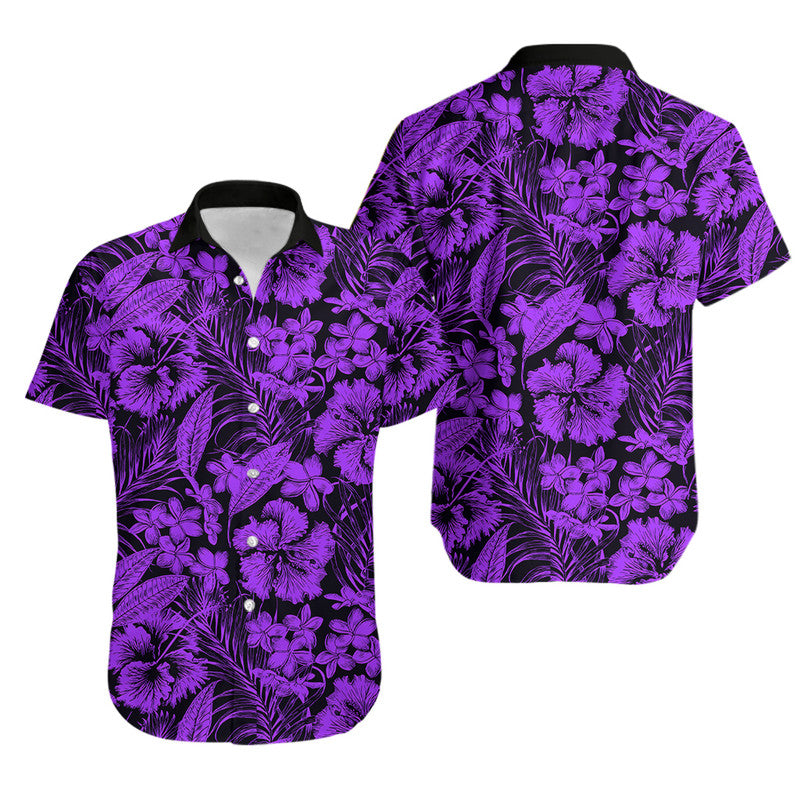 Aloha Hawaii Flowers Summer Matching Hawaiian Shirt And Dress Purple LT6 - Wonder Print Shop