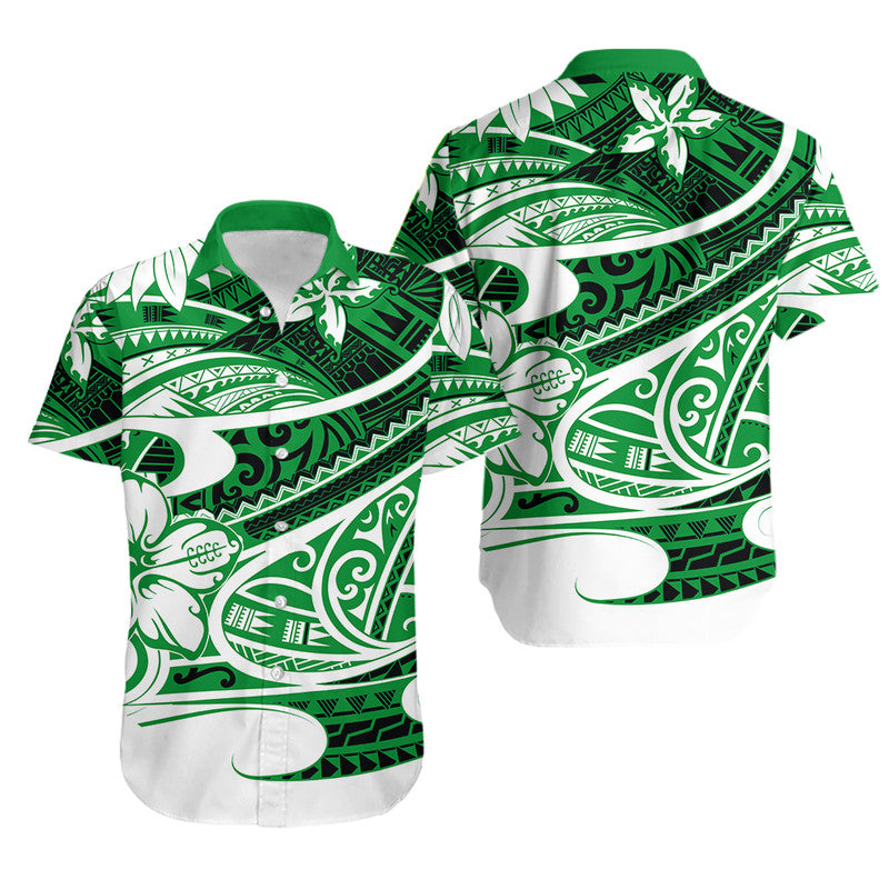 Polynesian Tribal Matching Hawaiian Shirt And Dress Green LT6 - Wonder Print Shop