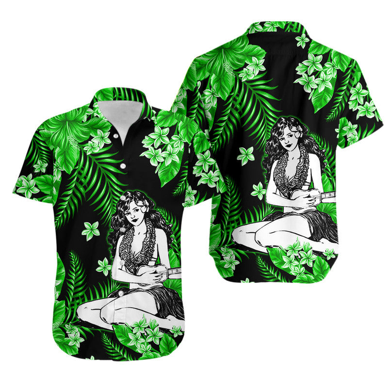 Hawaii Summer Colorful Hula Girl Hawaiian Shirt Green LT6 - Wonder Print Shop
