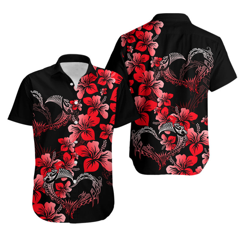 Polynesian Valentine Matching Hawaiian Shirt And Dress Hibiscus Flowers Red Style LT6 - Wonder Print Shop