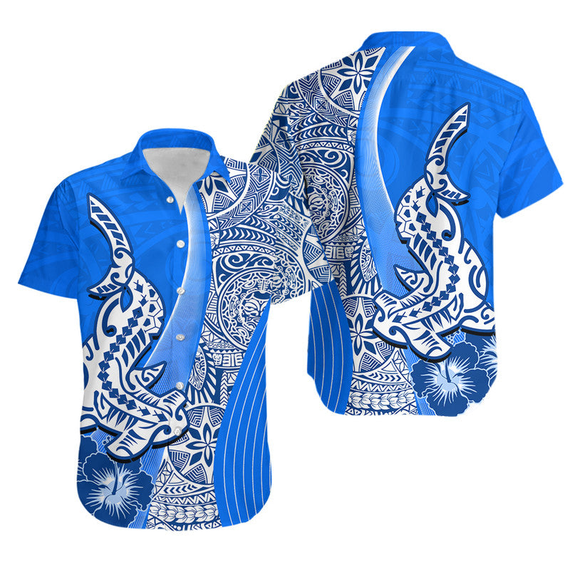 Hawaiian Shark Polynesian Matching Hawaiian Shirt And Dress Vibe Blue Style LT6 - Wonder Print Shop