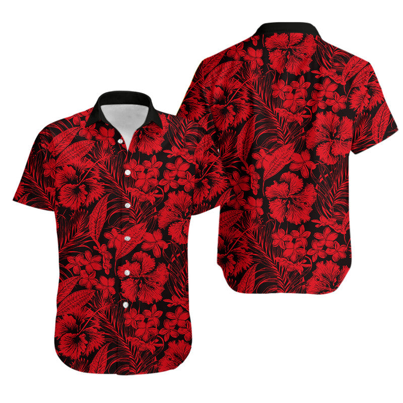 Aloha Hawaii Flowers Summer Matching Hawaiian Shirt And Dress Red LT6 - Wonder Print Shop