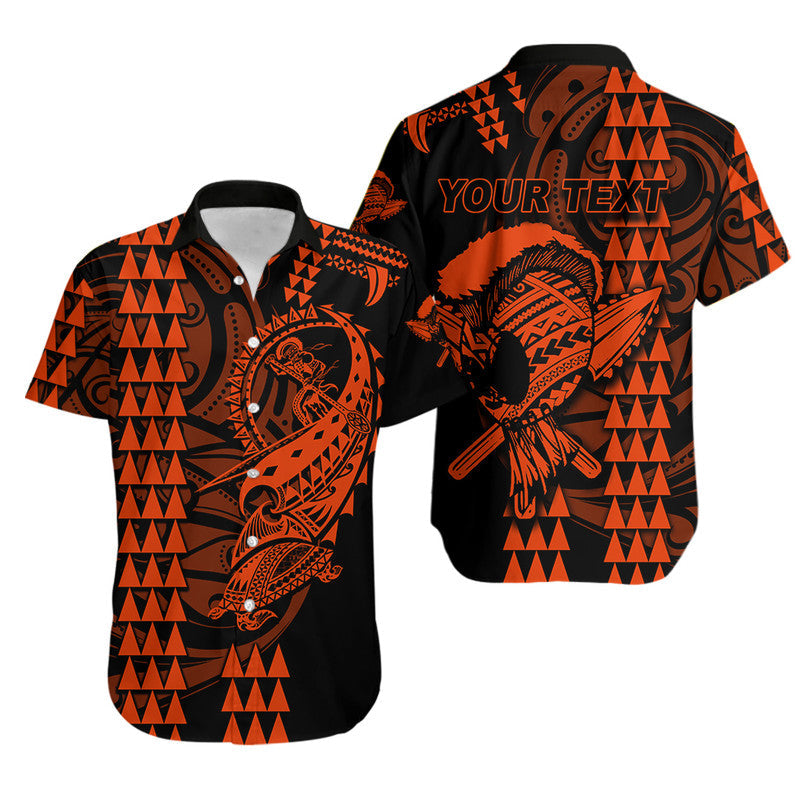 Custom Personalised Hawaii Polynesian Warrior Kakau Hawaiian Shirt-Orange LT6 - Wonder Print Shop