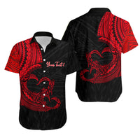 Personalised Polynesian Valentine Matching Hawaiian Shirt And Dress Heart Tattoo Red Style LT6 - Wonder Print Shop