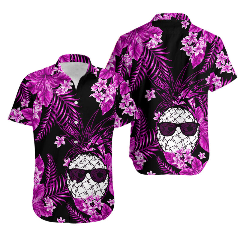 Hawaii Summer Colorful Pineapple Matching Hawaiian Shirt And Dress Purple LT6 - Wonder Print Shop