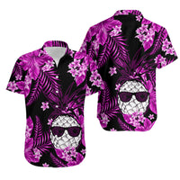 Hawaii Summer Colorful Pineapple Matching Hawaiian Shirt And Dress Purple LT6 - Wonder Print Shop