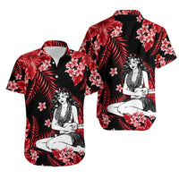 Hawaii Summer Colorful Hula Girl Matching Hawaiian Shirt And Dress Red LT6 - Wonder Print Shop