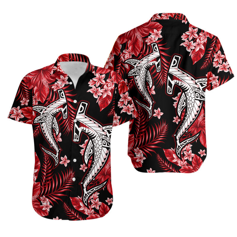 Hawaii Summer Colorful Shark Matching Hawaiian Shirt And Dress Red LT6 - Wonder Print Shop