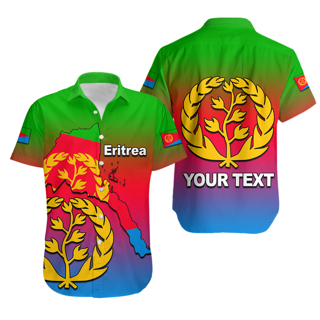 (Custom Personalised) Eritrea Hawaiian Shirt Gradient Color Flag With Map LT6 - Wonder Print Shop