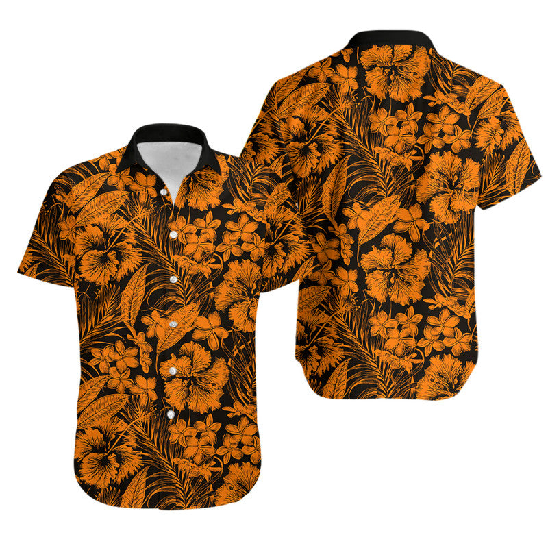 Aloha Hawaii Flowers Summer Matching Hawaiian Shirt And Dress Orange LT6 - Wonder Print Shop