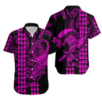 Hawaii Polynesian Warrior Kakau Matching Hawaiian Shirt And DressPurple LT6 - Wonder Print Shop