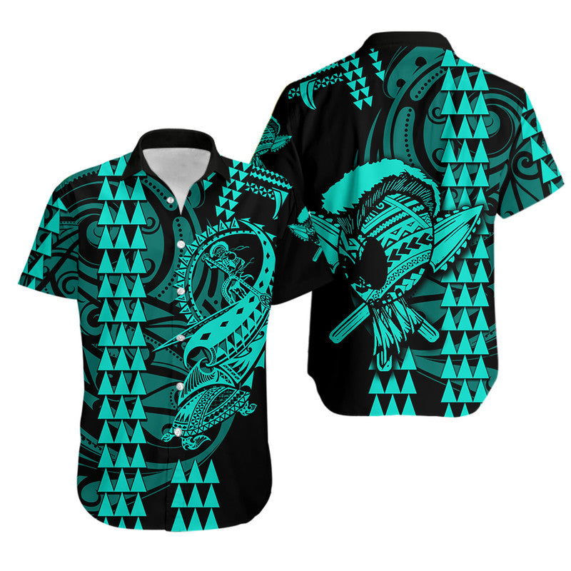 Hawaii Polynesian Warrior Kakau Matching Hawaiian Shirt And DressGreen LT6 - Wonder Print Shop