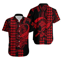 Hawaii Polynesian Warrior Kakau Matching Hawaiian Shirt And DressRed LT6 - Wonder Print Shop