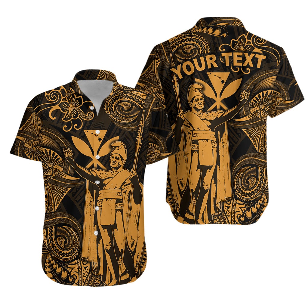 (Custom Personalised) Hawaii King Kamehameha Map Polynesian Hawaiian Shirt Kanaka Maoli Unique Style - Gold LT8 - Wonder Print Shop